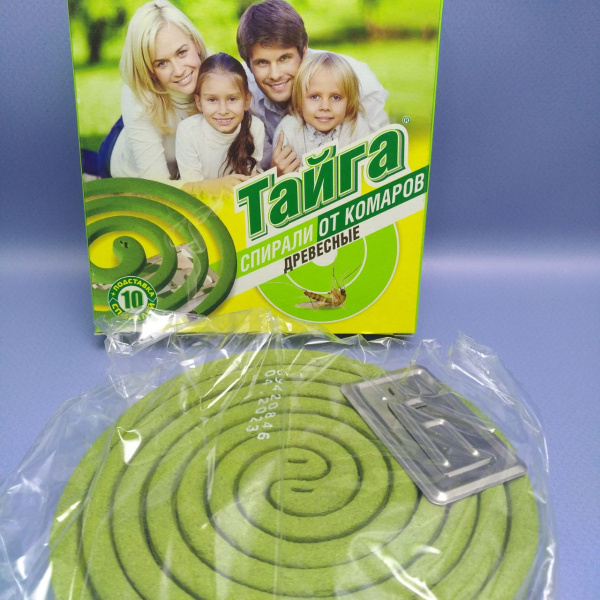 Спираль от комаров 10 штук и подставка / Спирали от кровососущих насекомых. Тайга